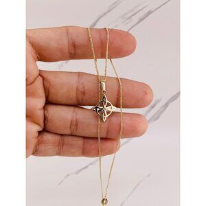 14k gold necklace and witch knot pendant - Nudo de bruja